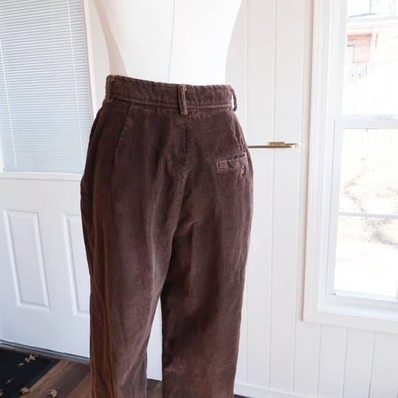 Womens Vintage High Rise Corduroy Pants Size 6 Brown Dark Academia Poetcore Twee - Picture 4 of 10